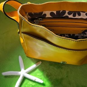Italian yellow mustard handbag purse.